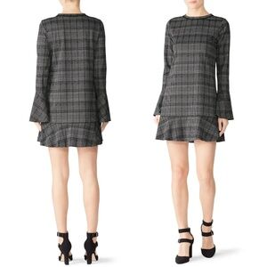 Michael Stars Plaid Flounce Mini Dress Gray and Black Plaid $198 - Size S